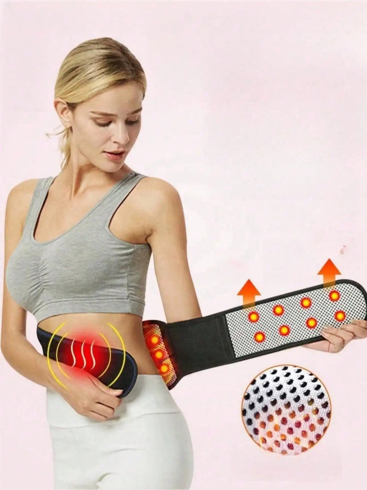 Self Heating Magnetic Back Support Lumbar Lower Brace Belt Strap Pain Relief Gym