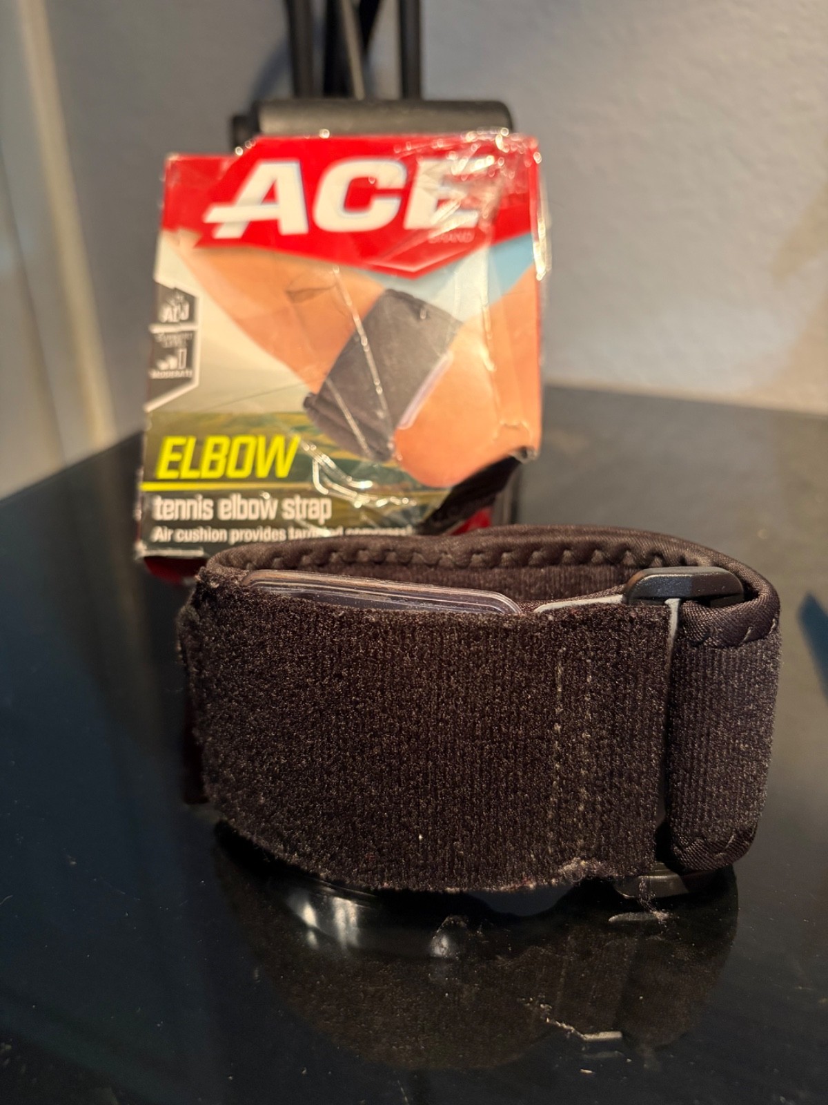 ACE Brand Tennis Elbow Support Strap One Size Fits Most Black 1 Count New In Box