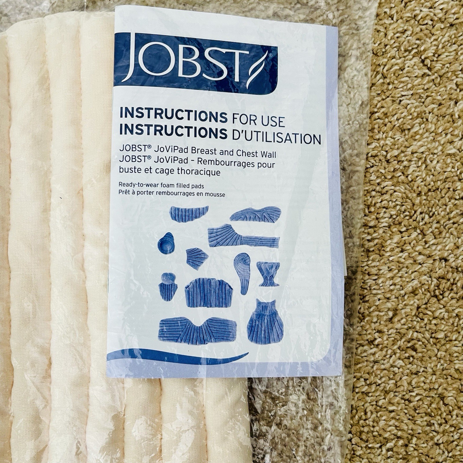 Jobst Post Lumpectomy Extra Large XL E Cup JoViPad Breast And Chest Wall