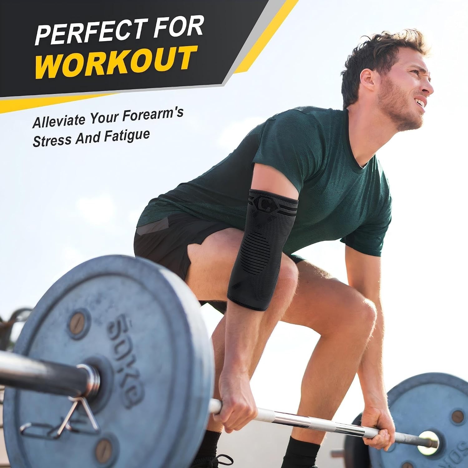Lightweight 2-Pack Elbow Compression Sleeves | Elbow Pain Relief & Support