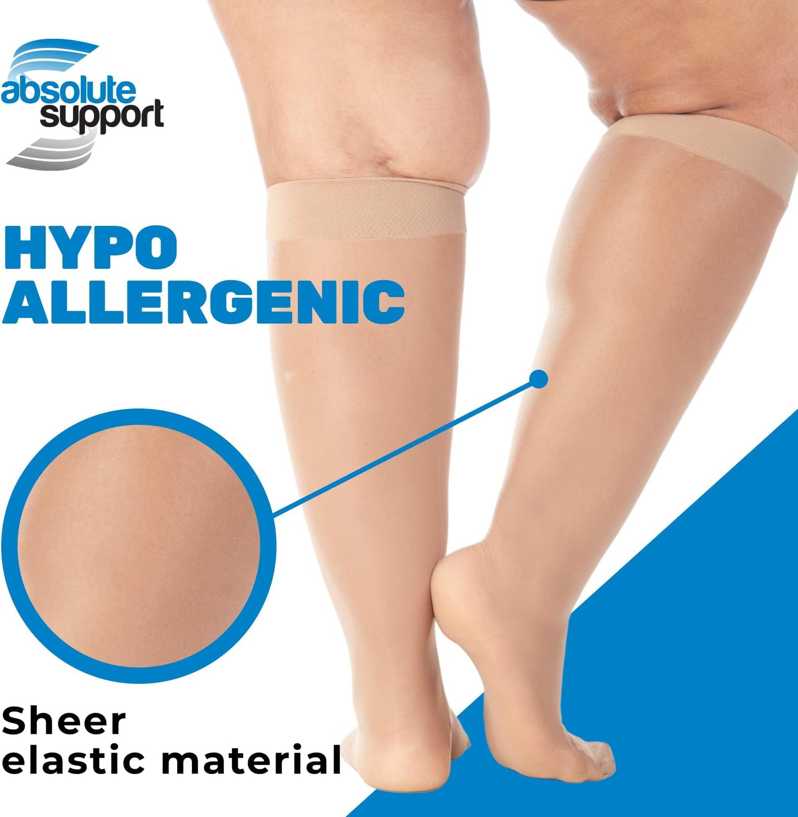ABSOLUTE SUPPORT – Compression Stockings for Women 20-30mmHg – Sheer Graduate…