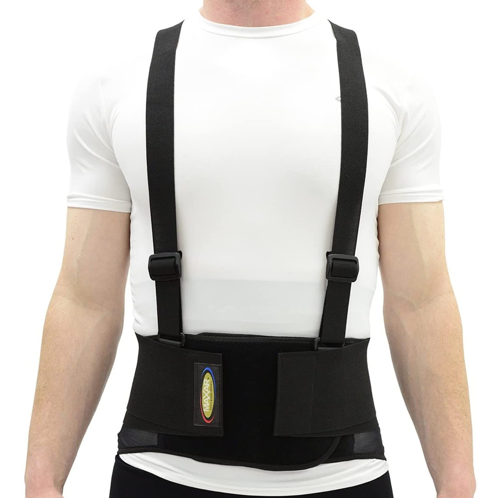 MAXAR Industrial Back Brace for Work, Adjustable Double Pull & Removable Susp…
