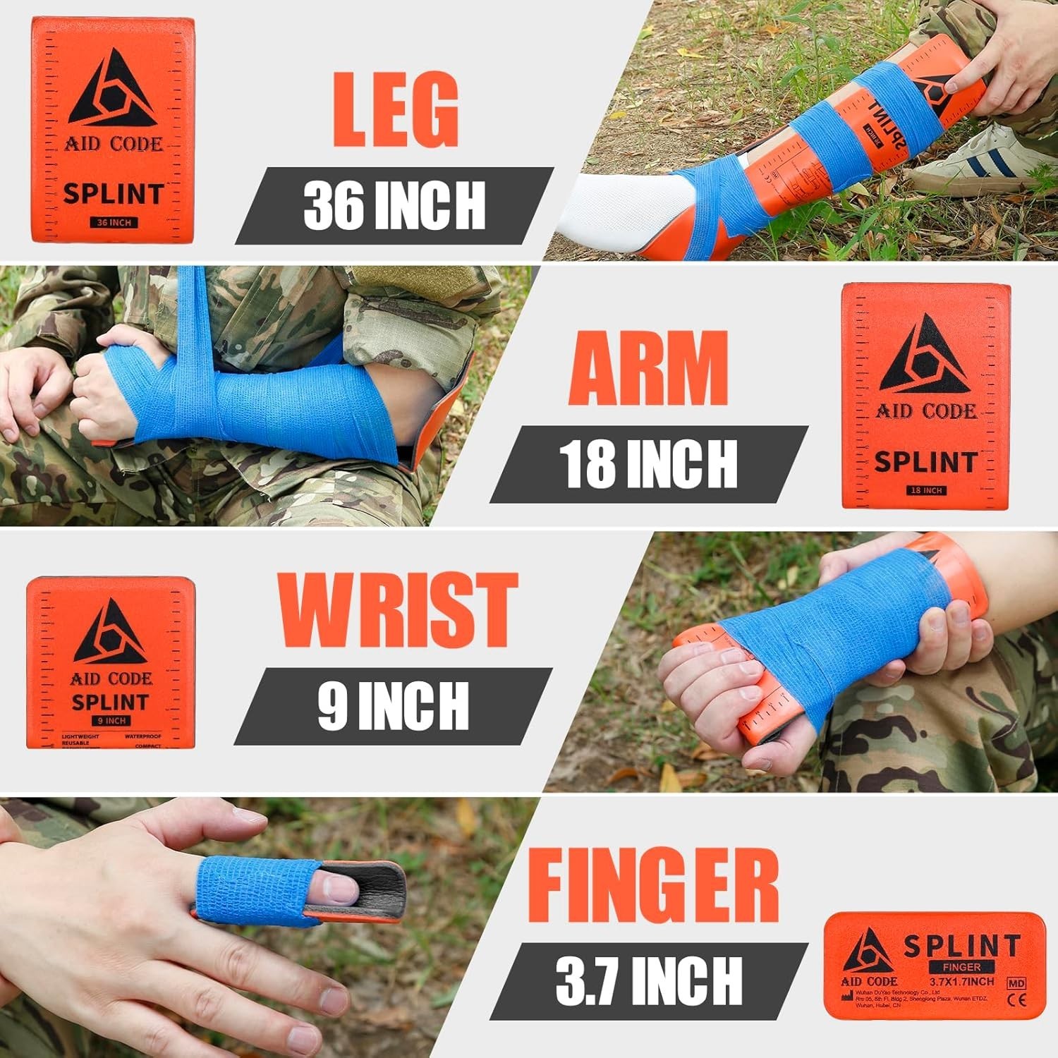 First Aid Splint 36″ X 4.3″,Splint Kit for Arm Leg Broken Bones Fracture,Idea..