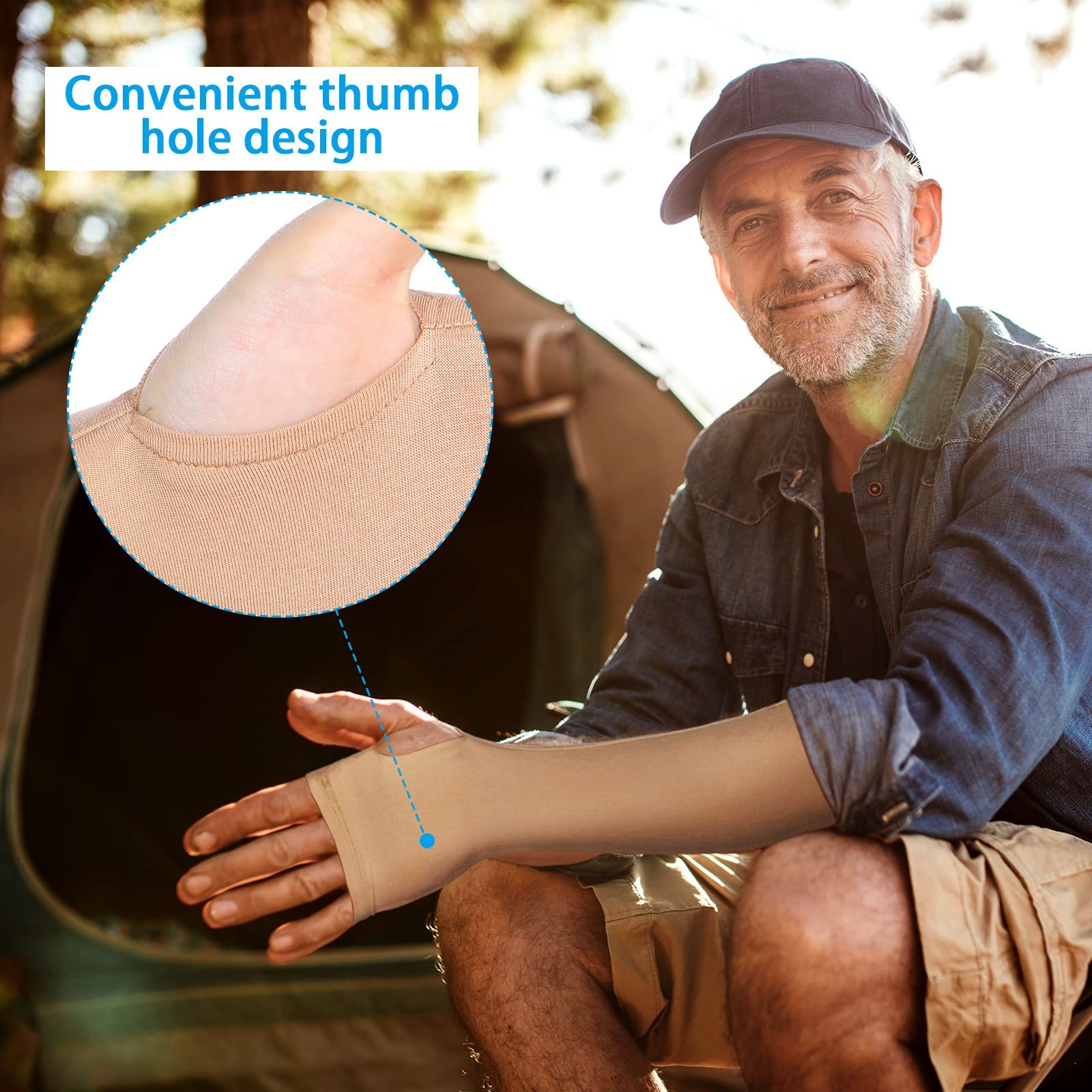 Coume 2 Pairs Elderly Skin Protection Sleeves Arm Small, Elegant Style