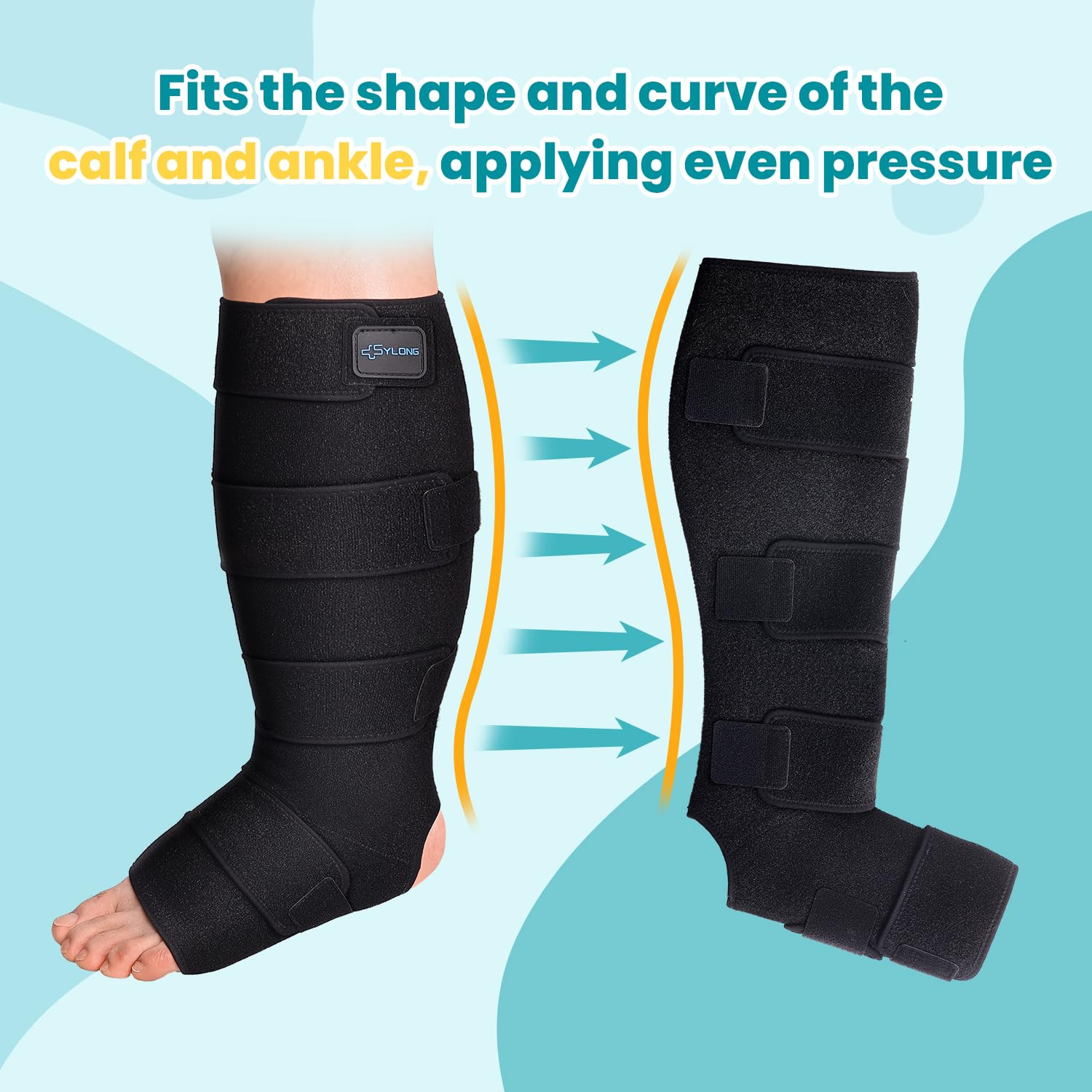 Adjustable Calf Foot Compression Wrap for Leg Support L Size