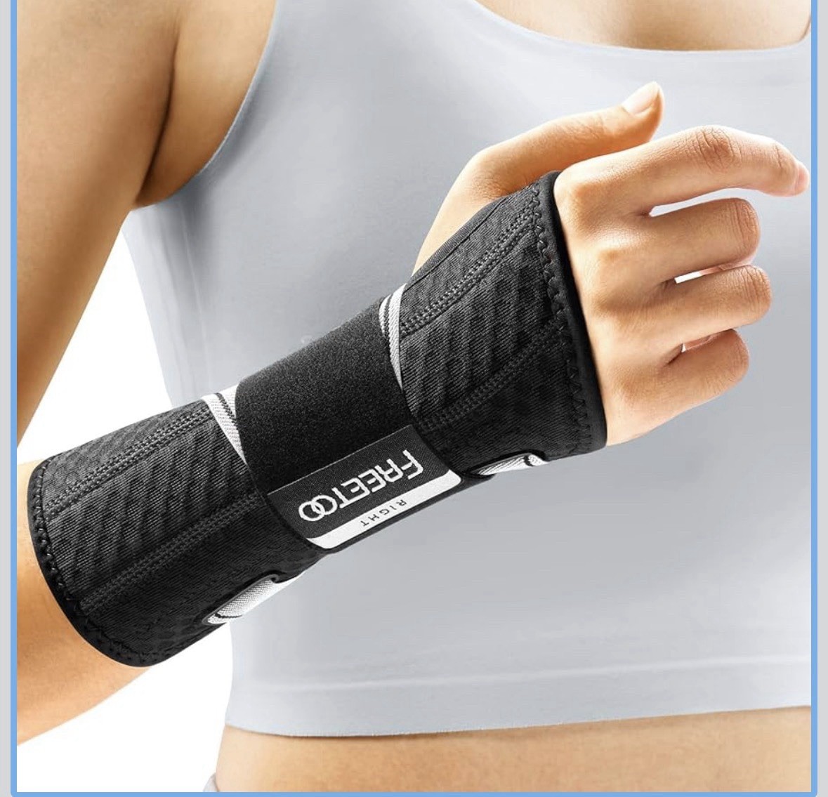 FREETOO Carpal Tunnel Wrist Brace Night Support Fit Right Hand for Work, Pain