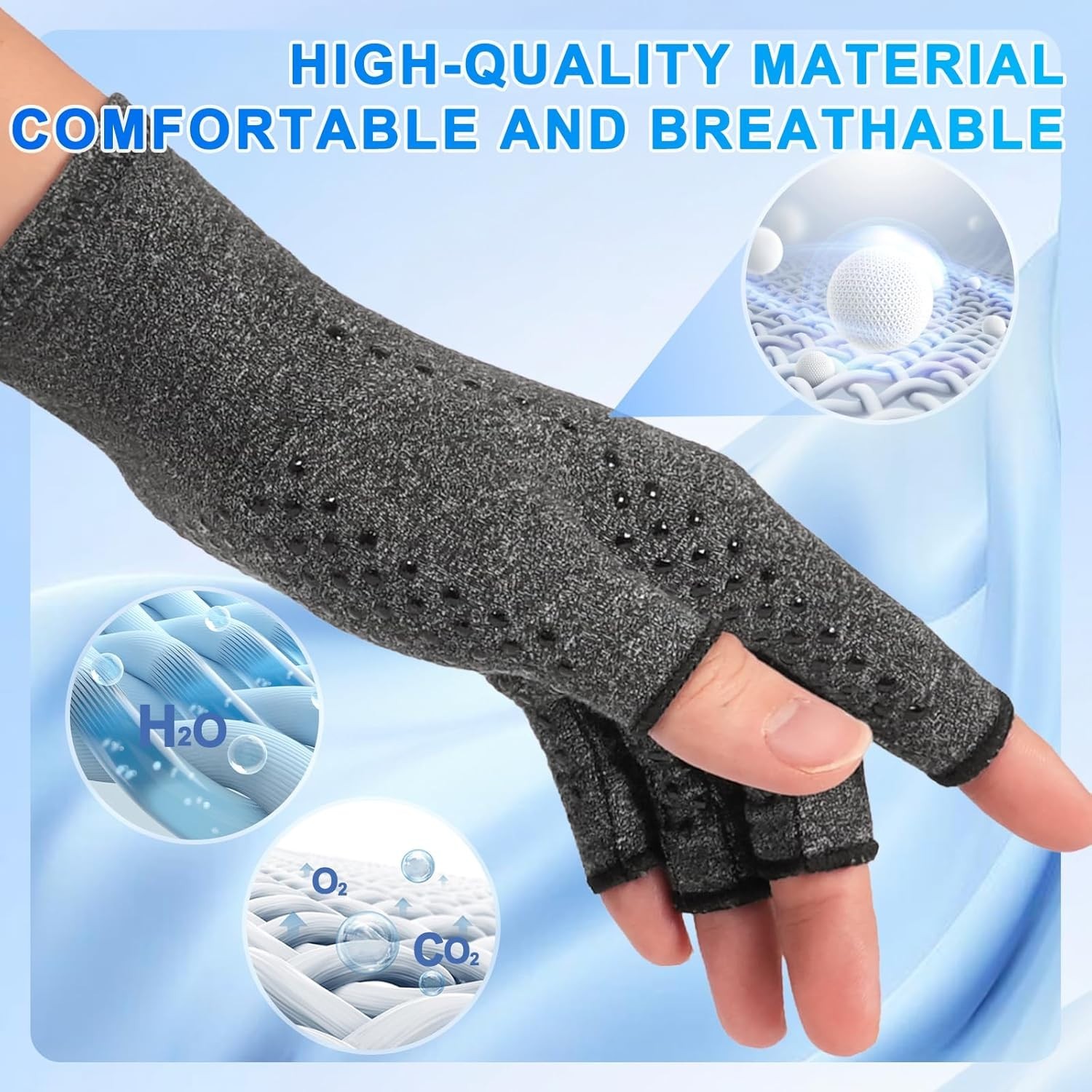Lightweight Fingerless Arthritis Gloves – 2 Pairs for Daily Comfort and Support