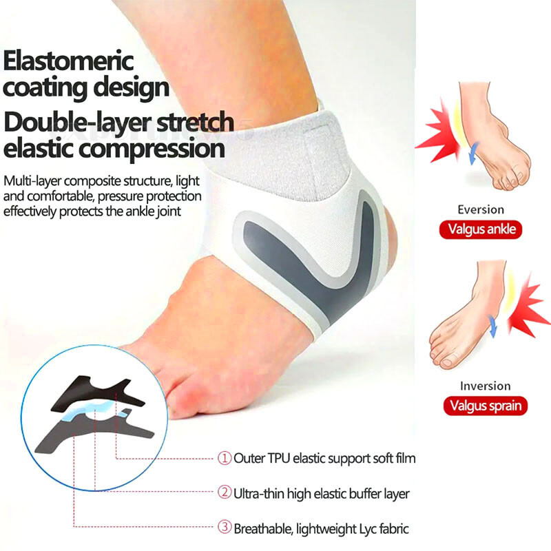 Ankle Brace Compression Support Sleeve Swelling Achilles Tendon Joint Pain Wrap@