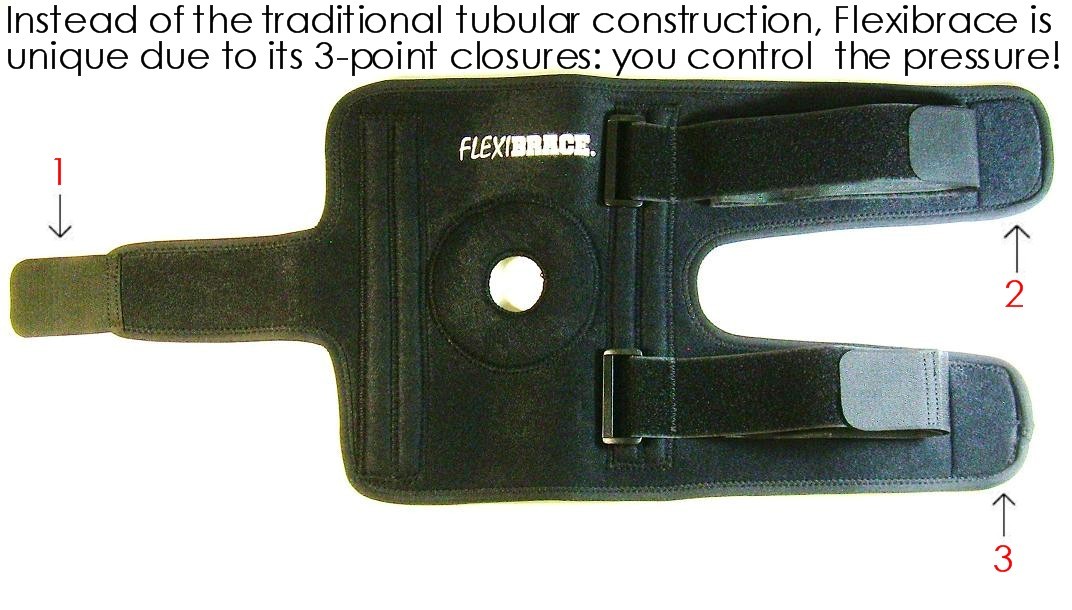 2 Knee Brace Support by Flexibrace Patella Stabilizer Sizes Small to X-Large