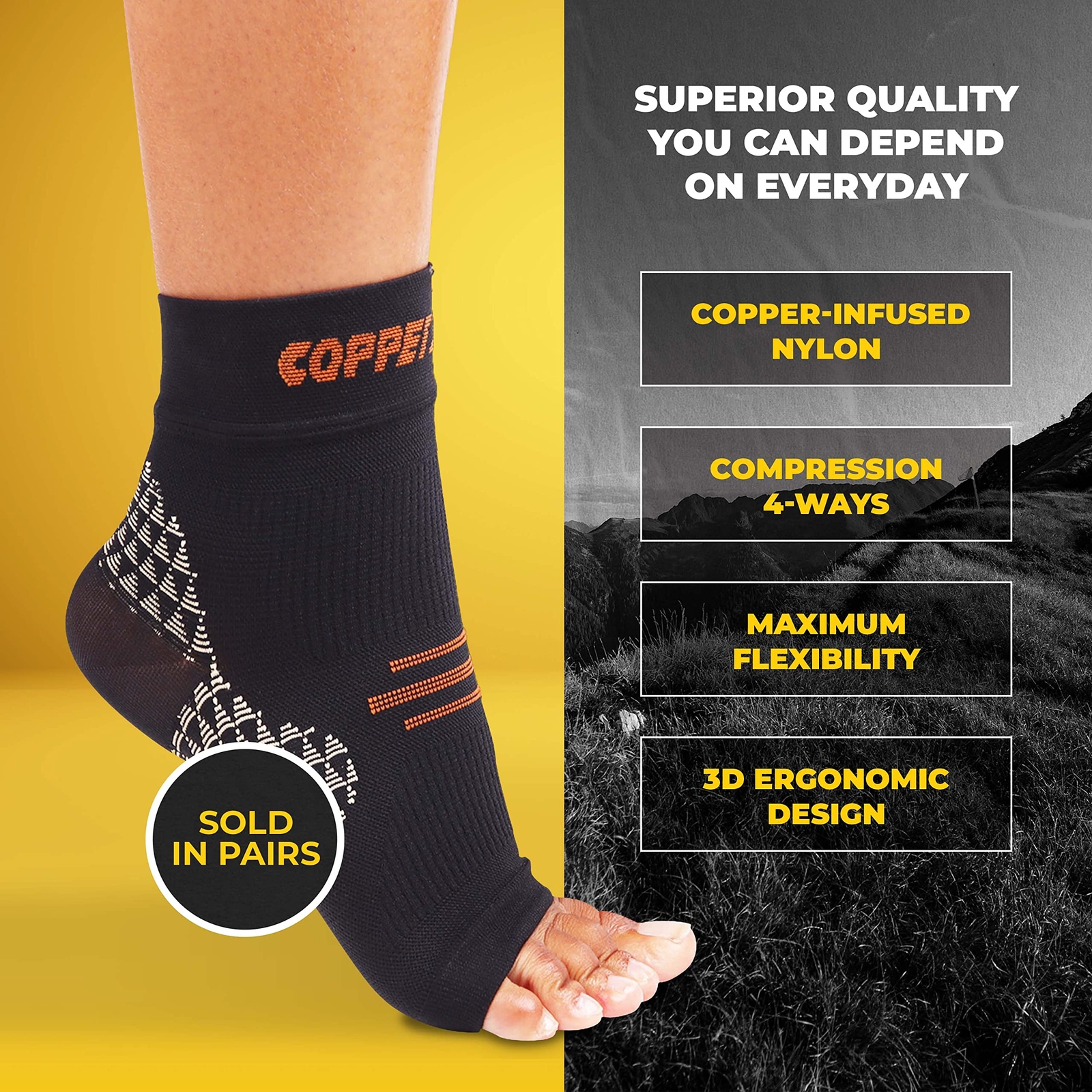 Foot Sleeve – Elastic Ankle Compression Socks for Women & Men Foot Braces Cop…