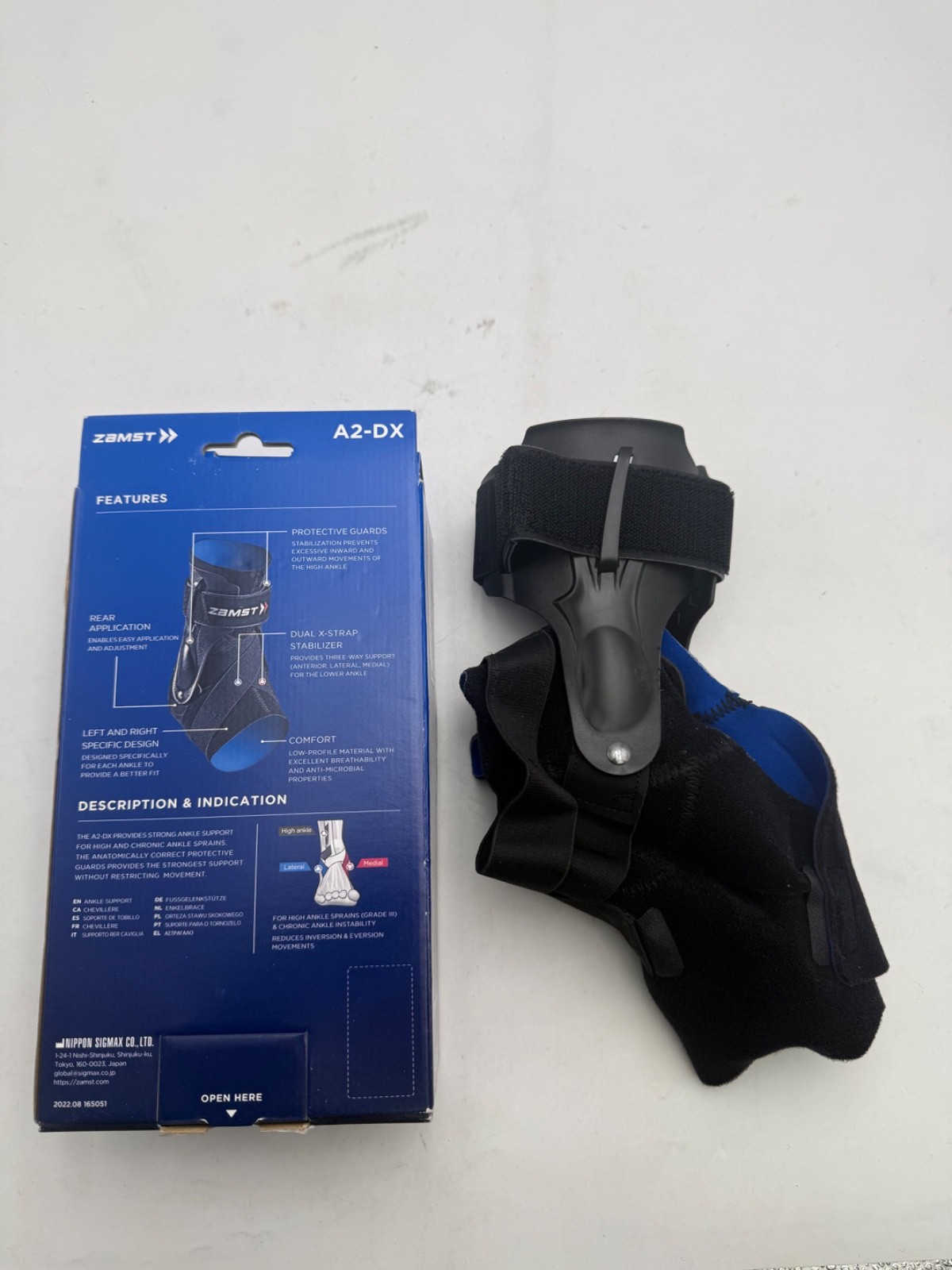 Zamst A2-DX Ankle Support Brace Right S Strong Stabilizer Sports Injury Prevent