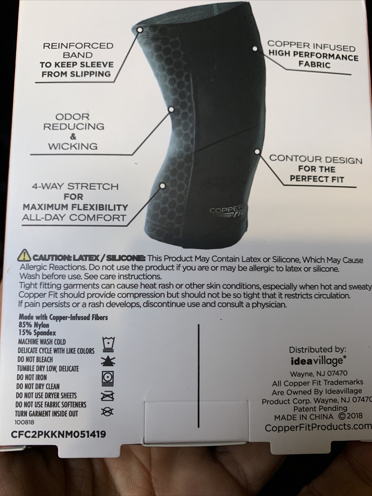 Copper Fit Freedom Copper Infused Knee Compression Sleeve M 13”-14” Wicking