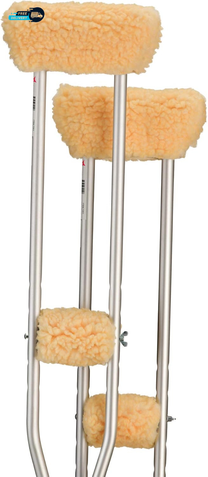 Medical Products Sheepskin Fleece Crutch Pads Universal Fit Padded Cushion