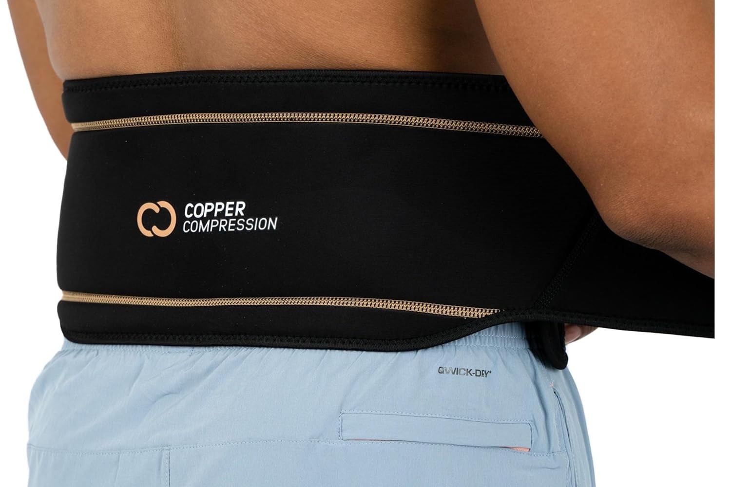 Copper Infused Lumbar Support Back Brace for Pain Relief – Adjustable Fit 36-42″