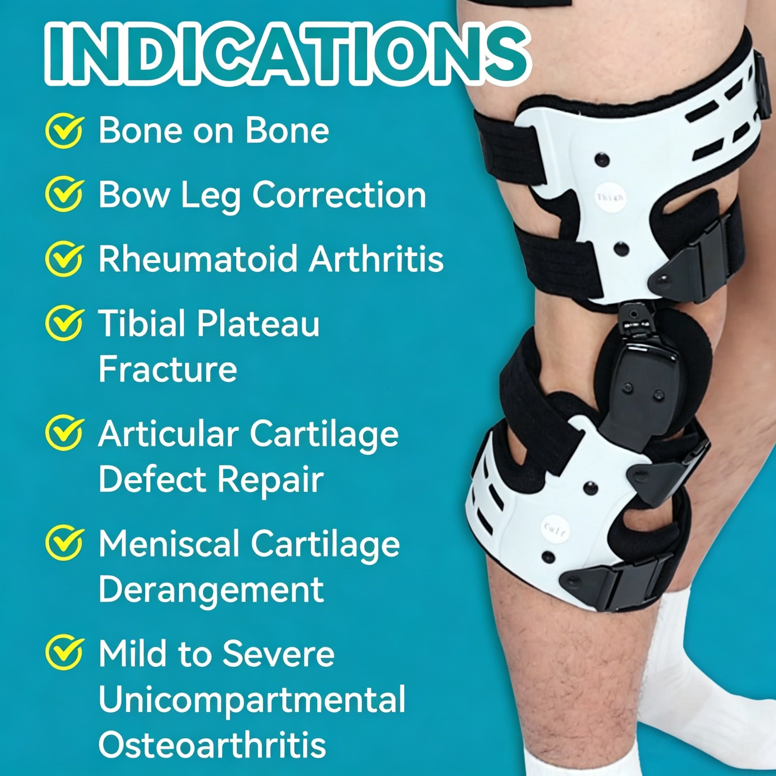 Adjustable OA Unloader Knee Brace,Custom Fit for Osteoarthritis Pain Relief