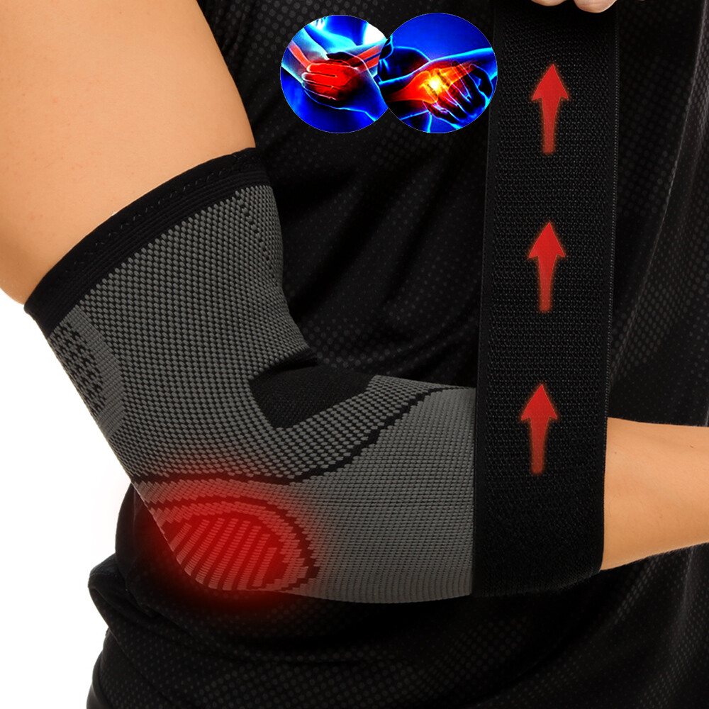 Compression Elbow Sleeve Brace Wrap Support fit Arthritis Tendonitis Pain Relief