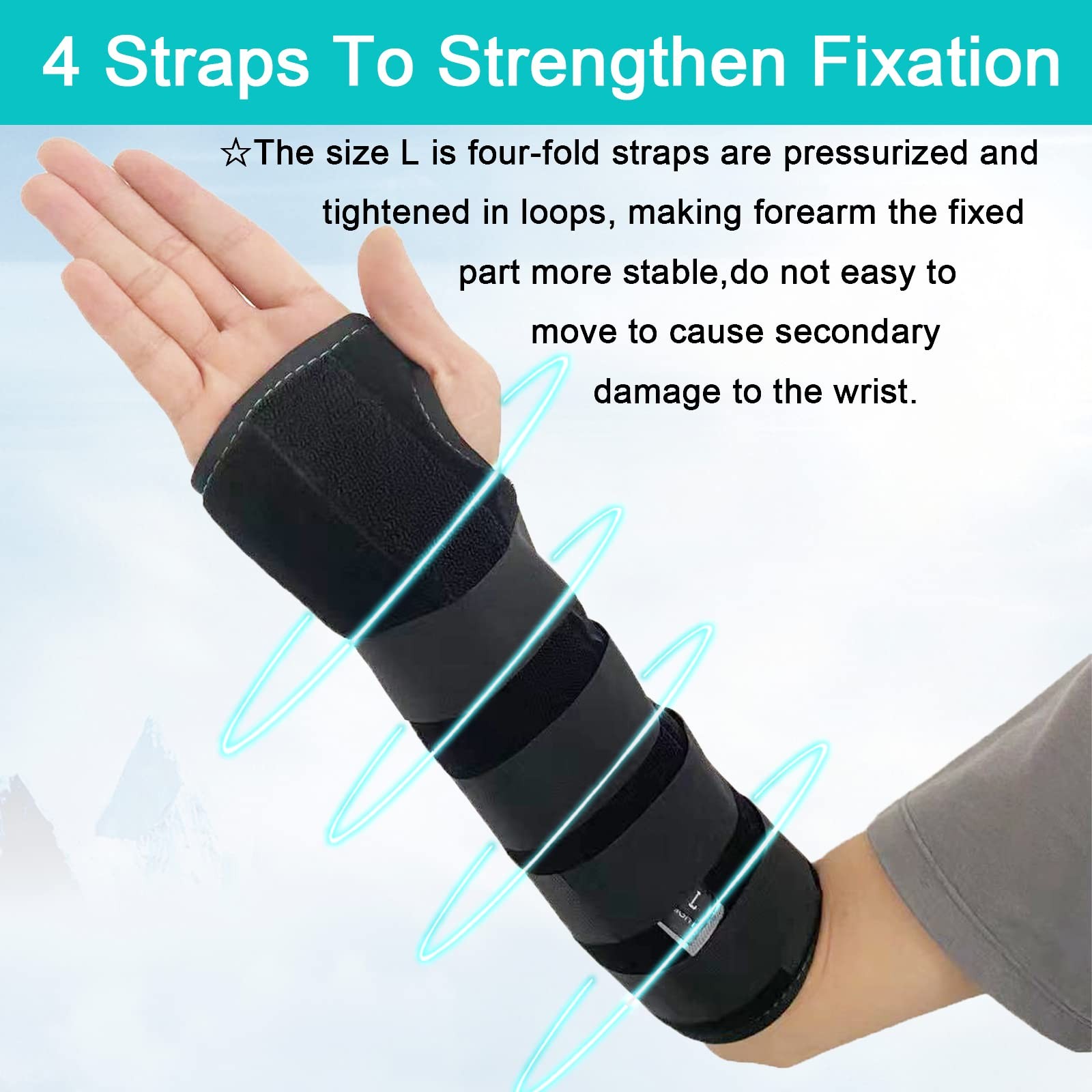 TANDCF Unisex Forearm and Wrist Support Splint Brace Large/X-Large, Left Hand