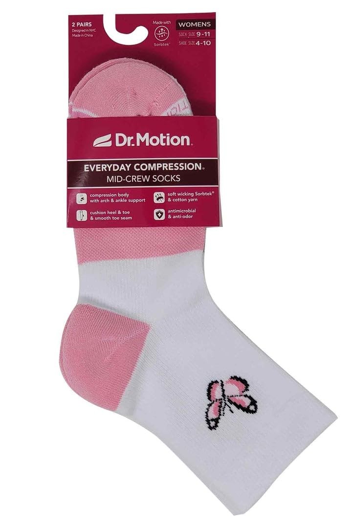 Mid-Crew Compression Socks – Half-Cushion Support, 6 Pairs for Comfort & Recover