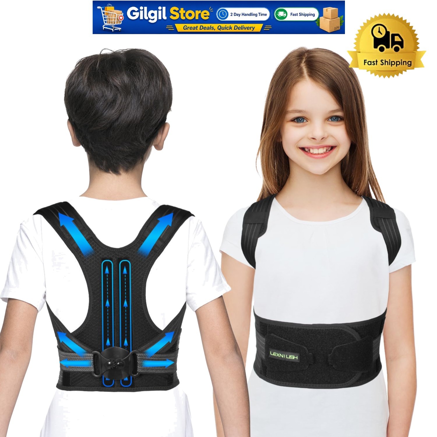 Effective Back Support Brace for Kids and Teens – Improved Posture, Medium Size