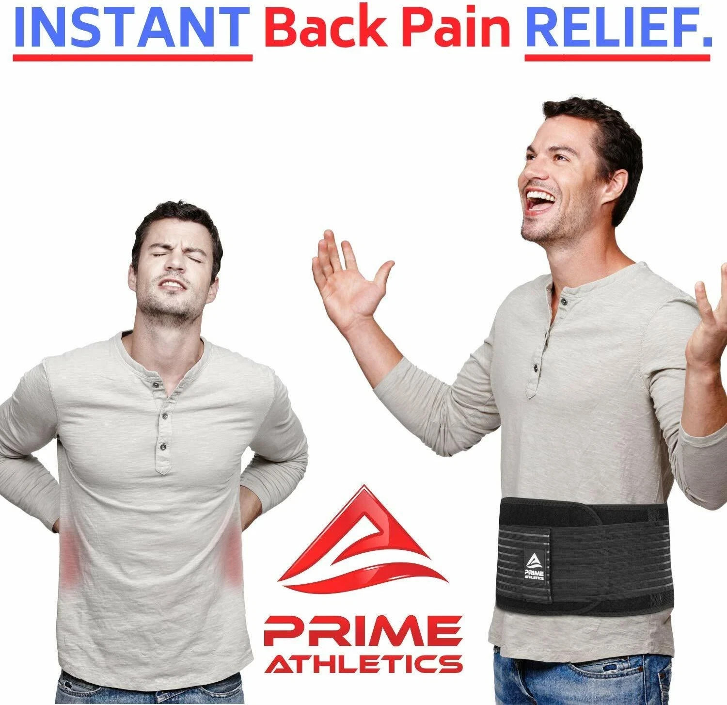 Lumbar Support Belt – Back Brace for Back Pain Relief Bonus Resistance Band L/XL
