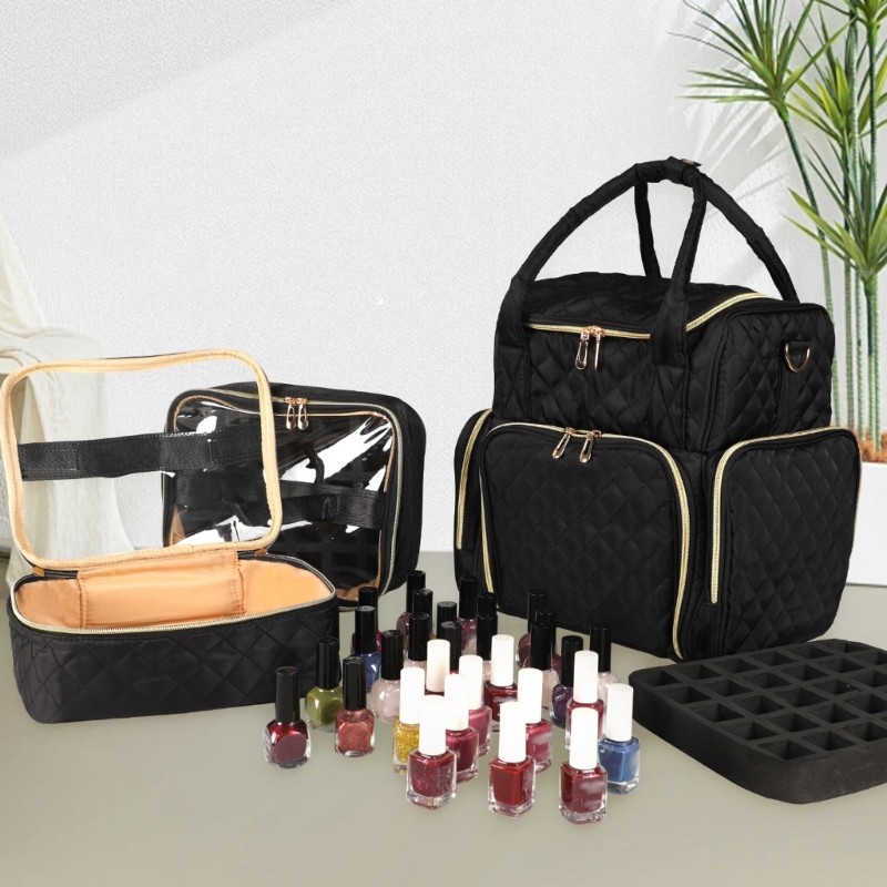 Spacious Nail Care Container Contains Top Section And Sturdy Closure