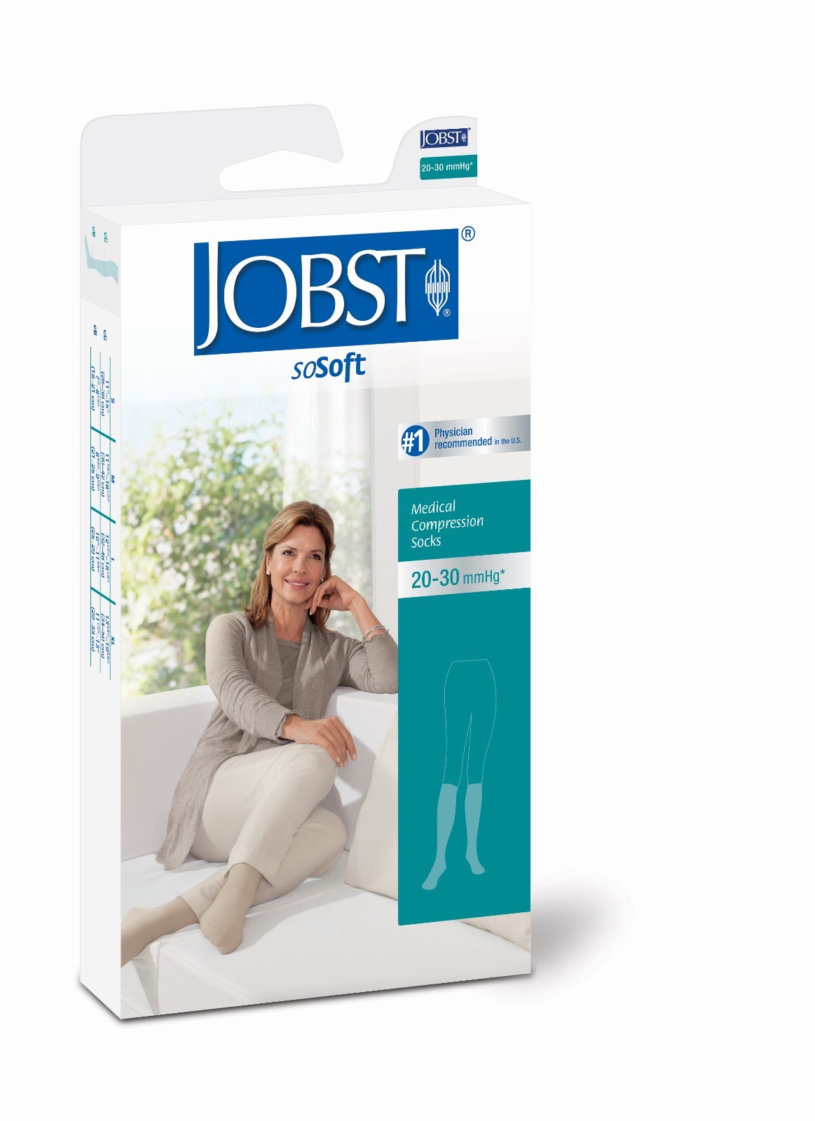 Jobst SoSoft Womens Knee High Support Socks 20-30 mmHg Compression Firm Legs