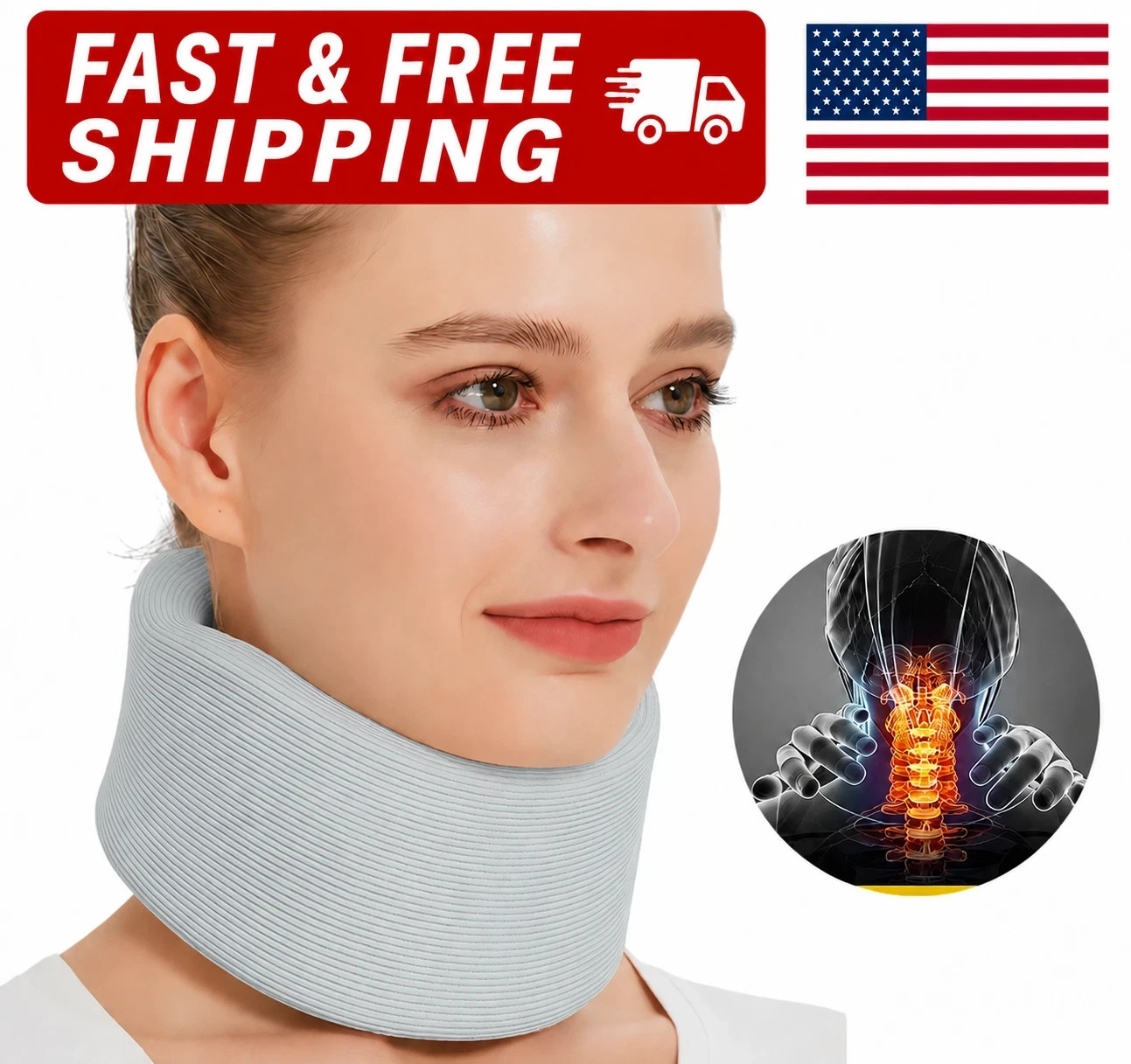 Adjustable Neck Brace Support Wrap Soft Foam Cervical Collar Neck Pain Relief