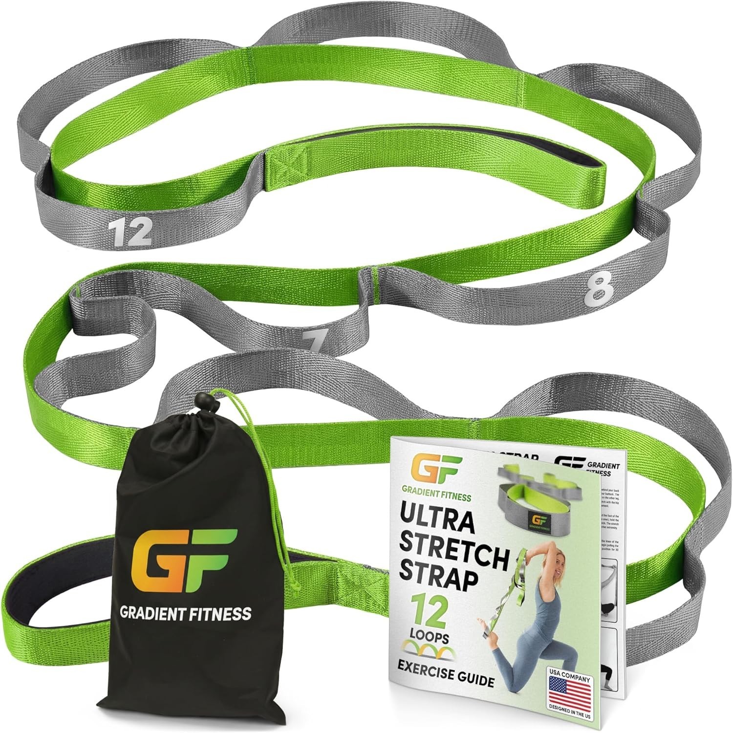 Durable Stretching Strap for Therapy & Flexibility – Includes 12 Exercise Guide