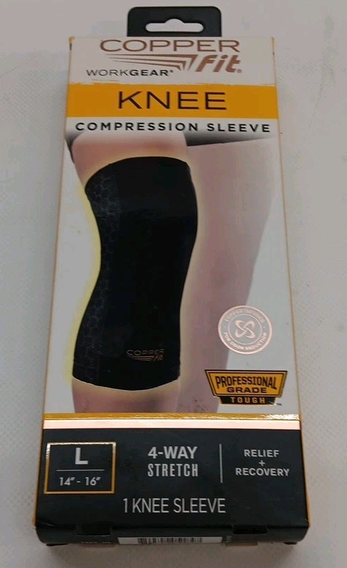 Copper Fit WorkGear Knee Compression Sleeve Unisex Large 14″-16″ PRO GRADE TOUGH