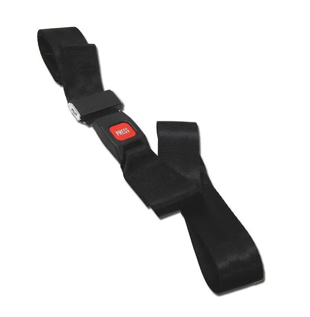 DMS Restraint Two Piece Strap w/ Metal Push Button Metal Buckle 5FT – Black