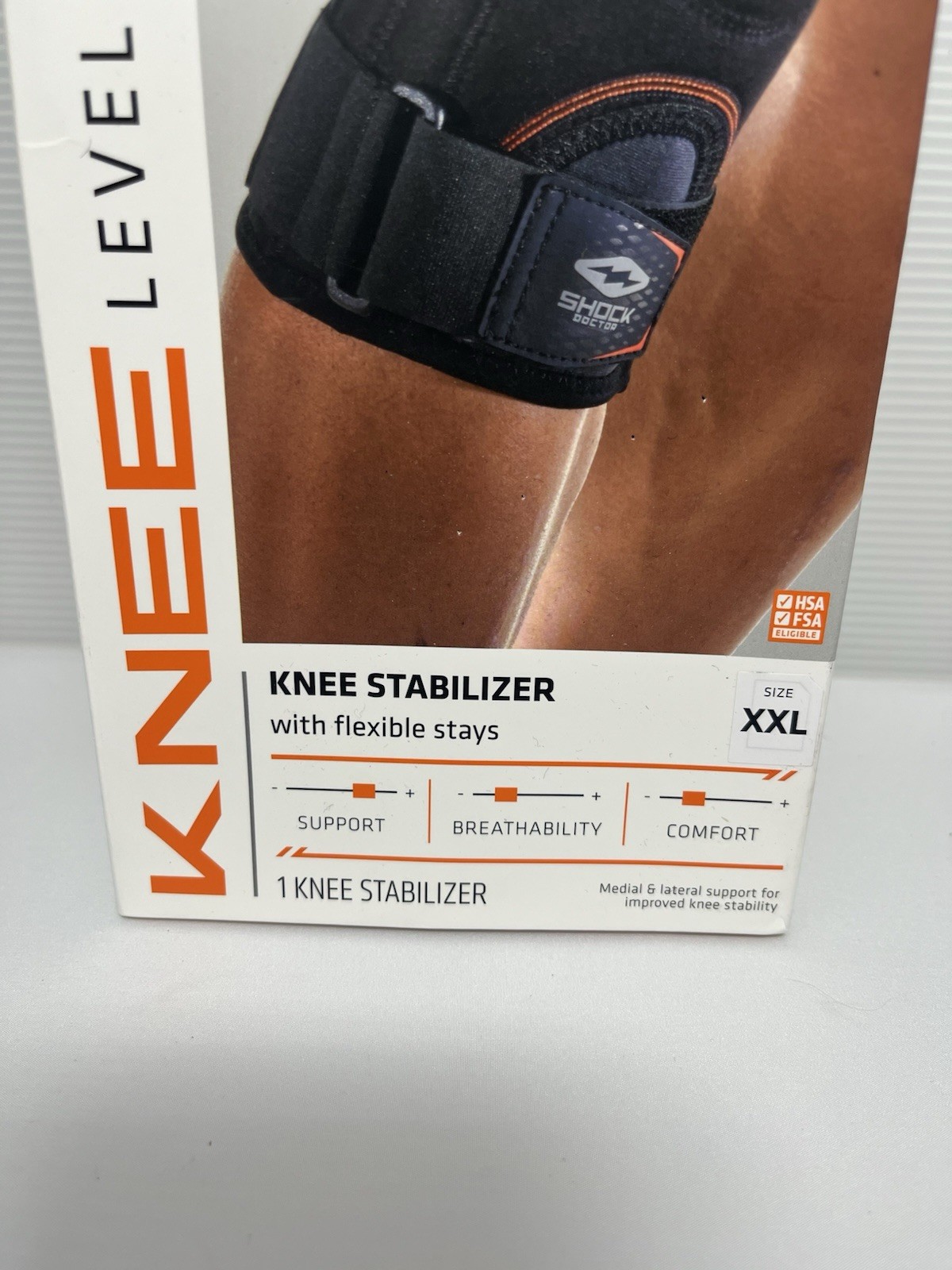 Shock Doctor 870 Knee Stabilizer Support Flexible Stays Black Size XXL Open Box