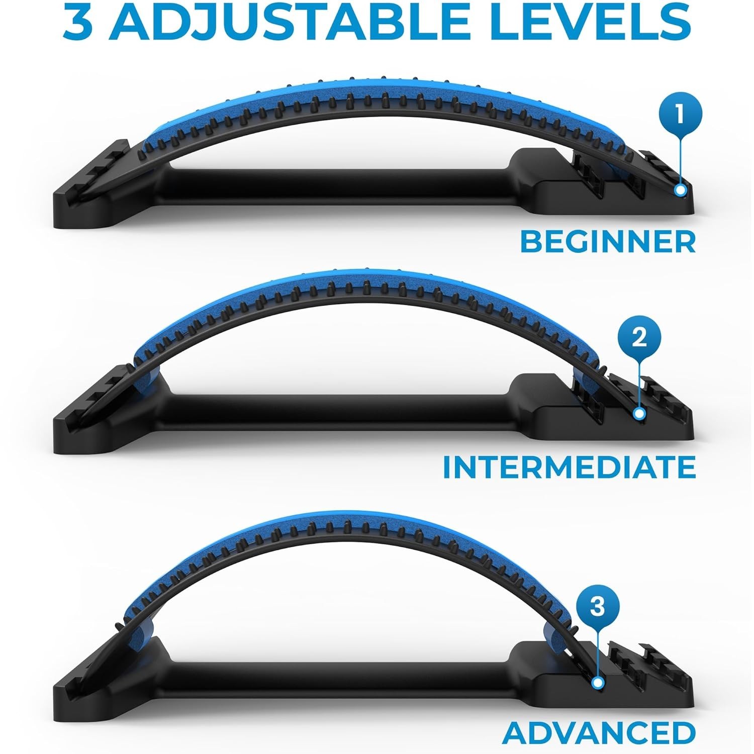 Everlasting Comfort Back Stretcher for Lower Back Pain Relief – Adjustable Spine