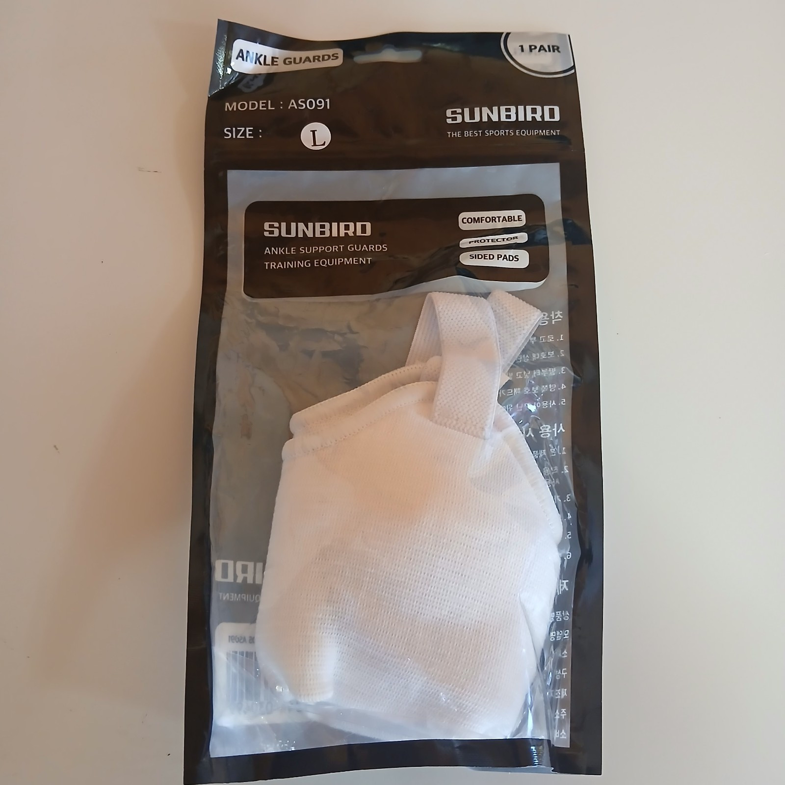 SUNBIRD Ankle Support Guard Sided Pads Size L White Model AS091 1 Pair