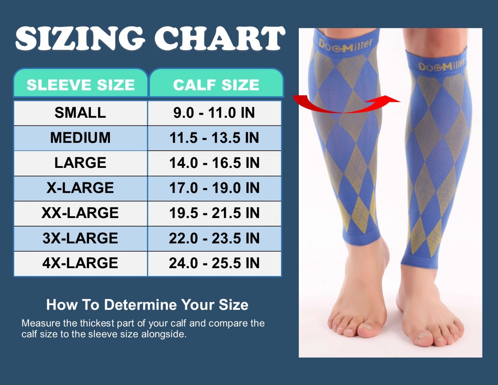 Doc Miller Compression Stockings Calf 20-30mmHG Sleeves For Varicose Pain Relief