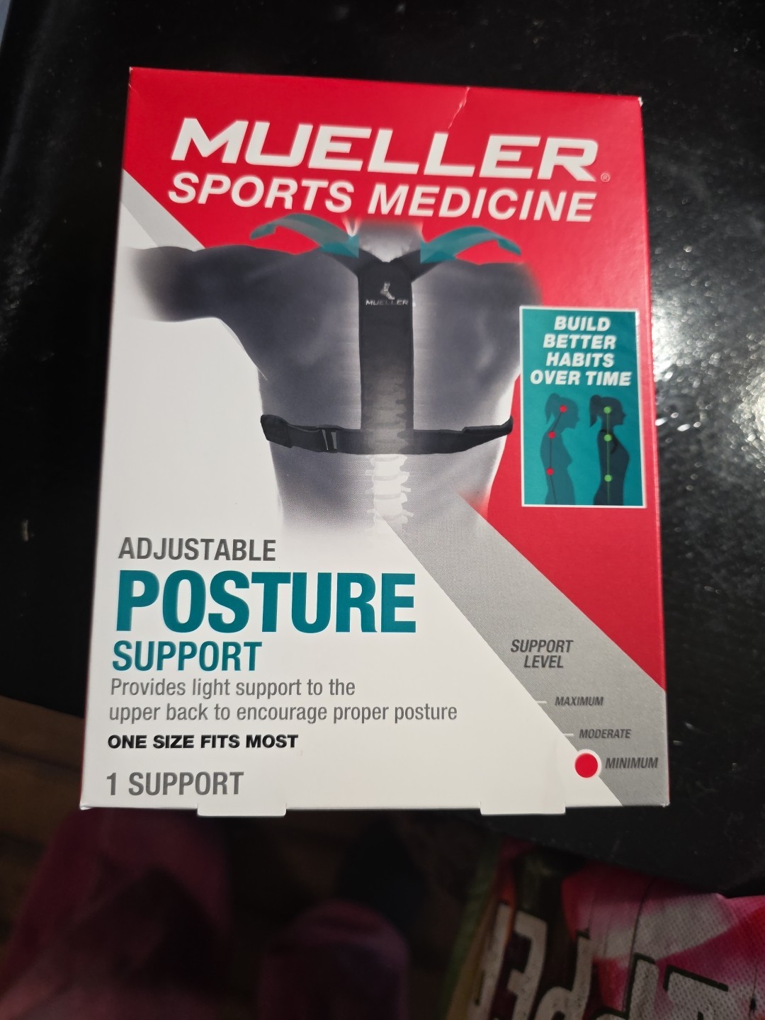 Mueller Sports Medicine Adjustable Posture Corrector, Black, One Size Fits Most