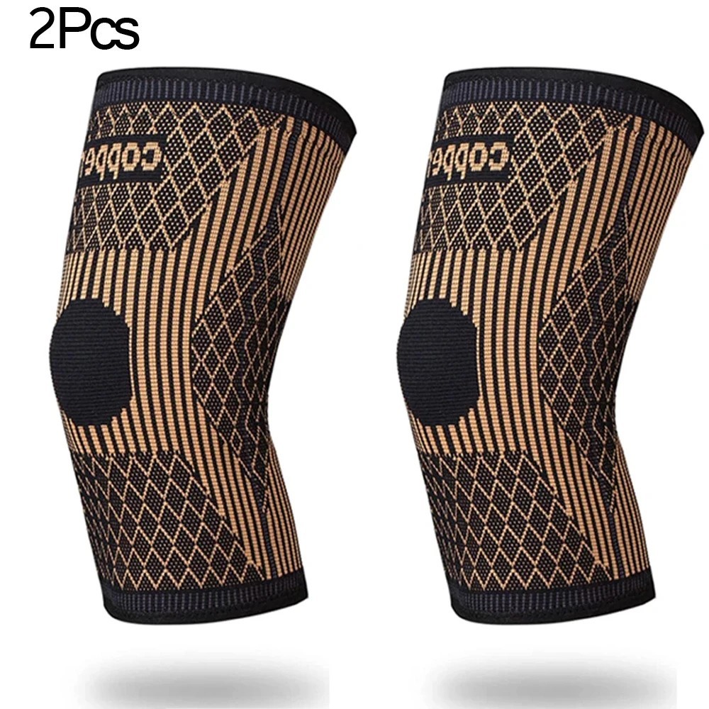 Copper Knee Support Compression Sleeve Joint Pain Relief Running Sizes S-XXL