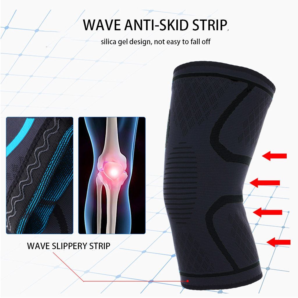 2 Knee Compression Brace Sleeve Support Sport Joint Injury Pain Relief Arthritis
