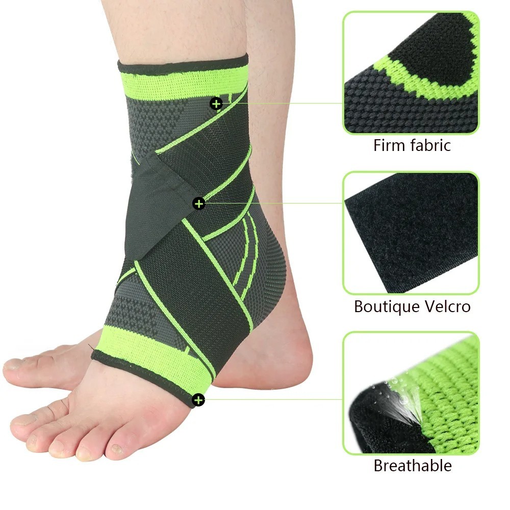 1pc Ankle Support Brace Compression Strap Adjustable Sports Wrap Running Hiking