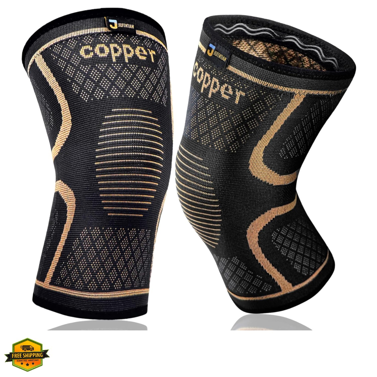 Copper Knee Braces for Men and Women 2 pack -Knee Supports Copper Compression…