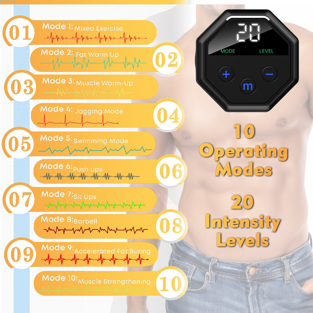 Abdominal EMS Muscle Stimulator Belt Electric ABS Fitness Toning Trainer Sticker