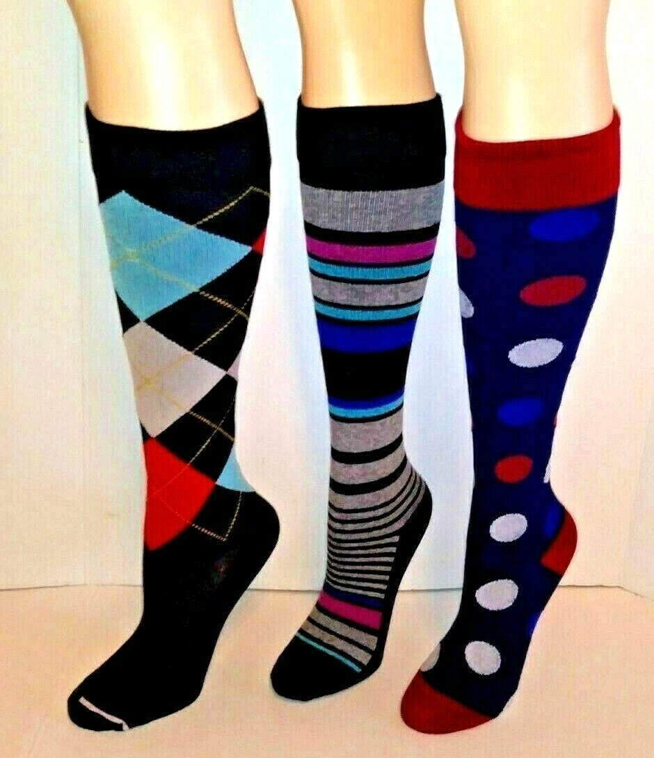Compression Socks Knee High 9-11 Dr Shams Moderate 8-15 mmHg Graduated 3 PAIR