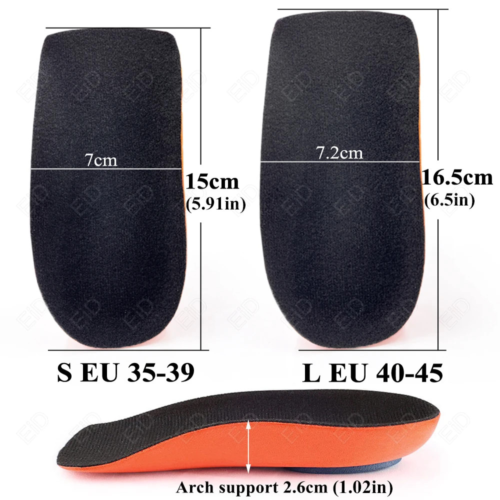 Half Orthopedic Insoles for Men Women Foot Heel Spurs Pain Cushion Foot Massager