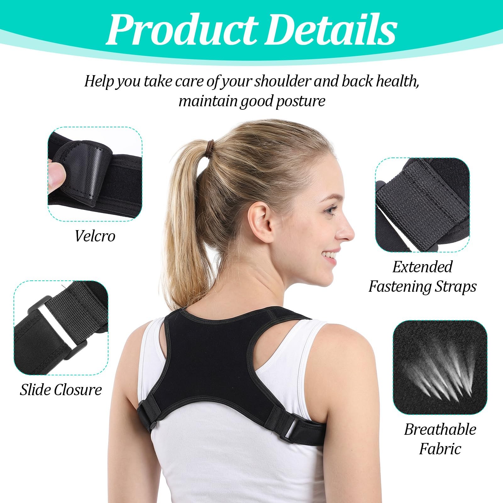 YBEATY Posture Corrector Adjustable Comfortable Back Brace Lightweight…