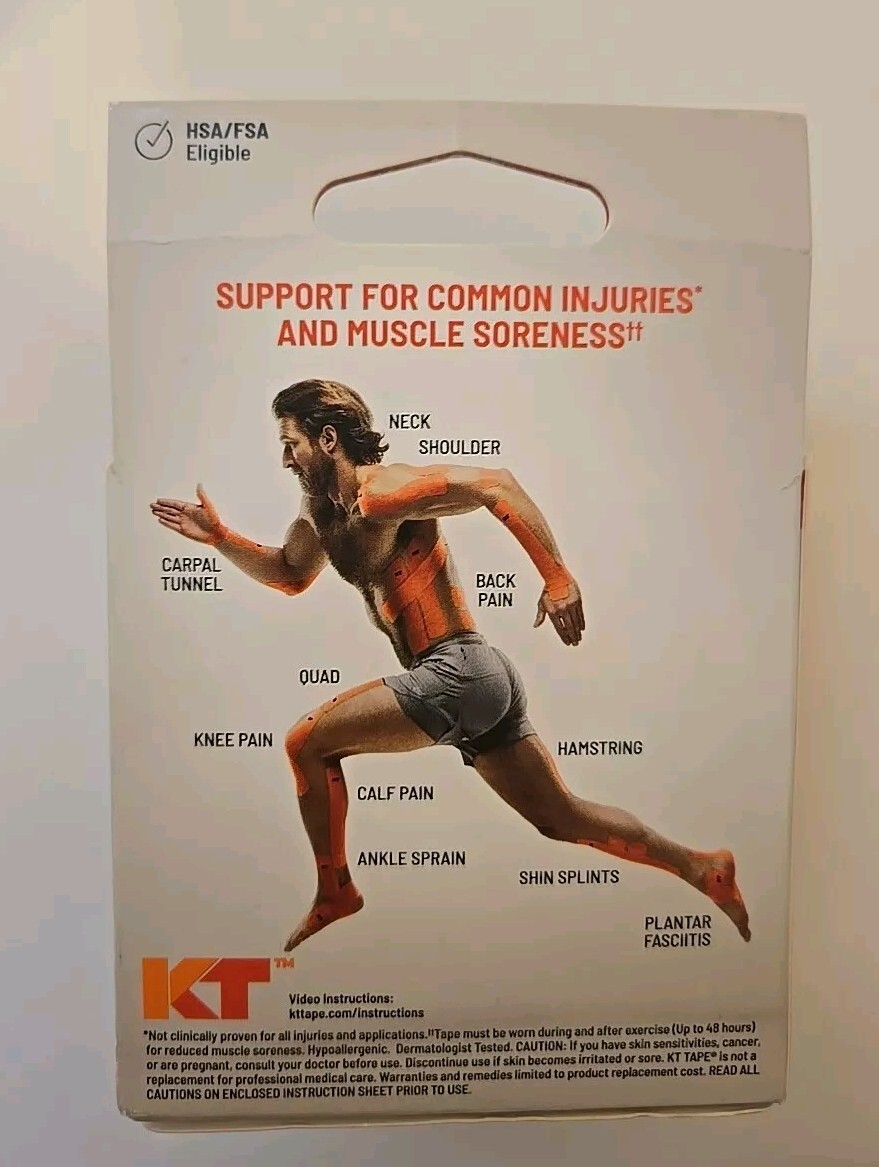 3 Pack Kinesiology Therapeutic KT Tape Original Elastic 60 Precut Strips Beige