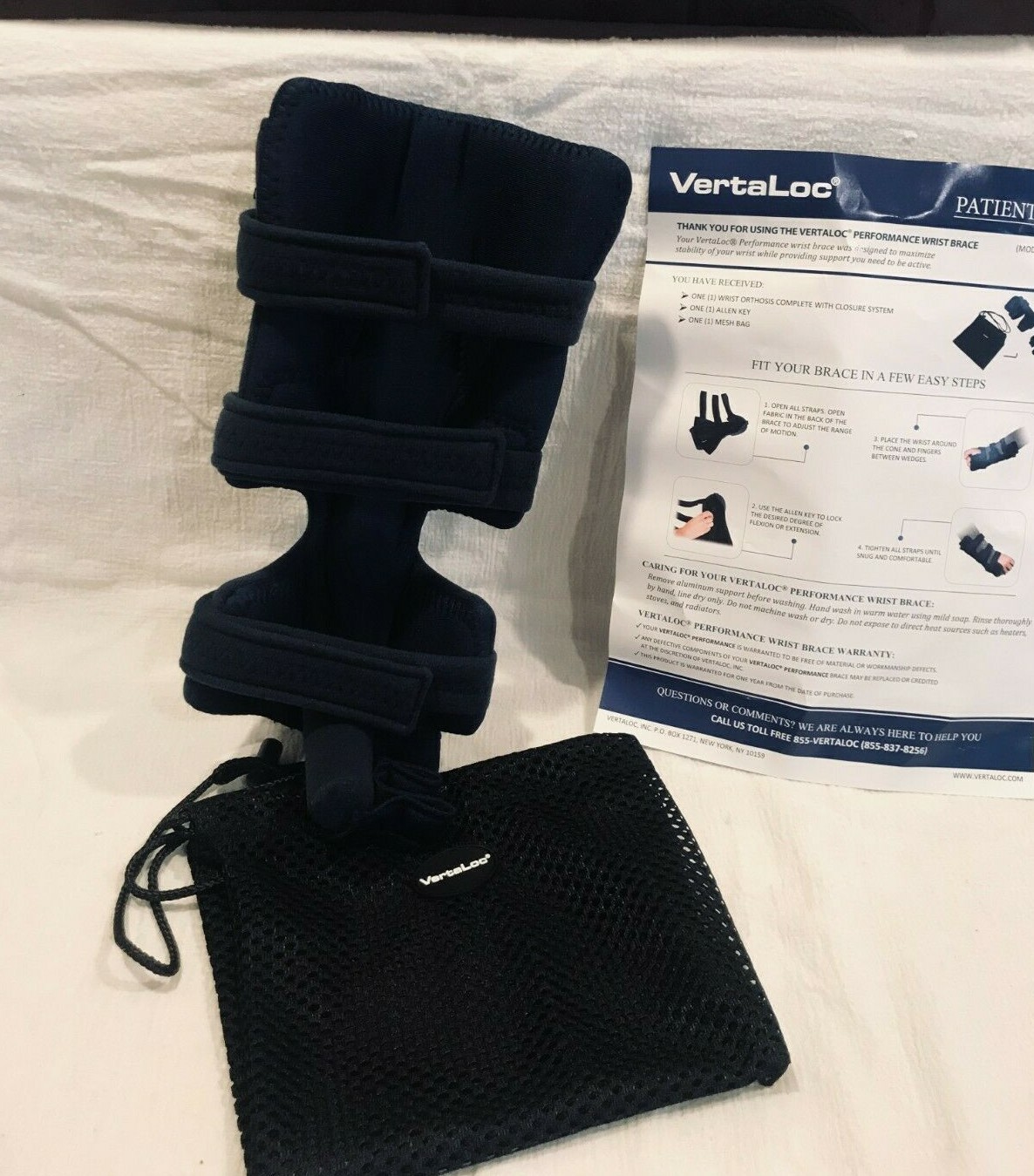 VertaLoc Wrist Brace Orthosis Strap maximize stability & provide support/ Blue