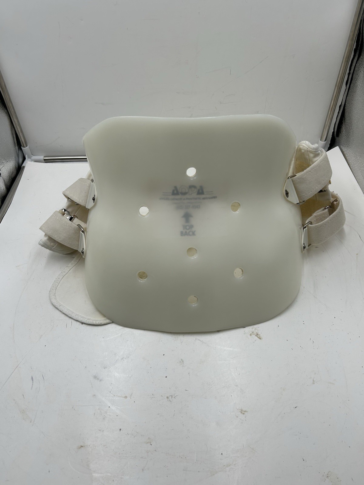 Clamshell Back Brace Orthosis Scoliosis Kyphosis Overlap White TLSO Hard Plastic