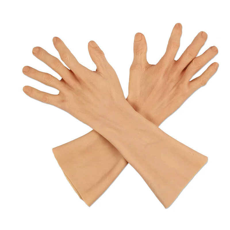 Simulation Male Silicone Prosthesis Gloves False Artificial Skin Sleeve Arm