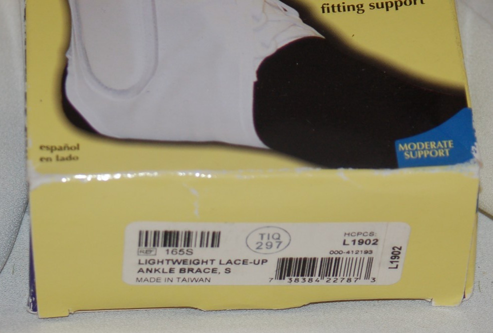 BELL HORN LIGHTWEIGHT CANVAS ANKLE BRACE SMALL 165S LACEUP FOR PRECISE SUPPORT