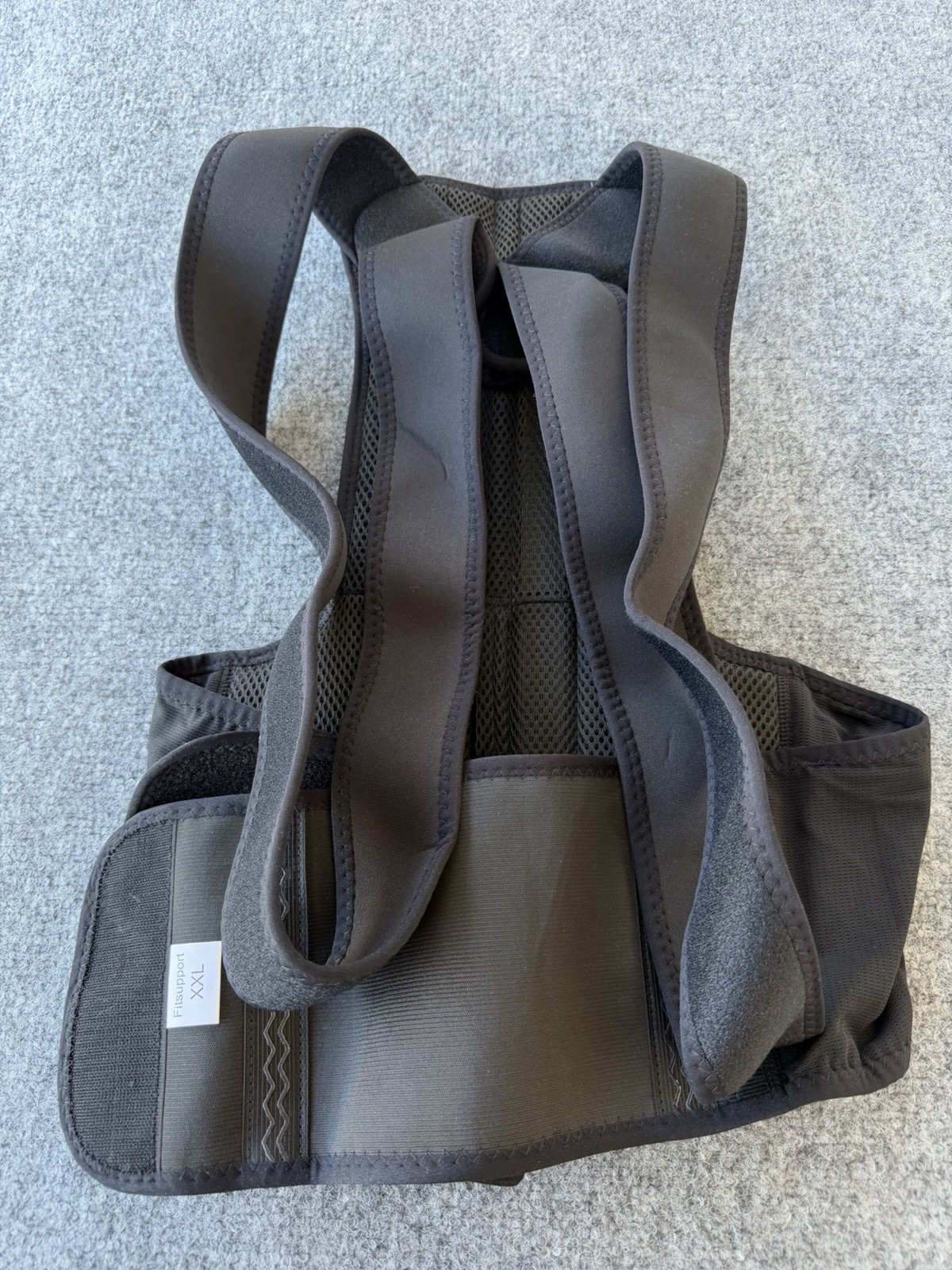 Fitsupport Adjustable Posture Corrector Back & Shoulder Brace, Black XXL