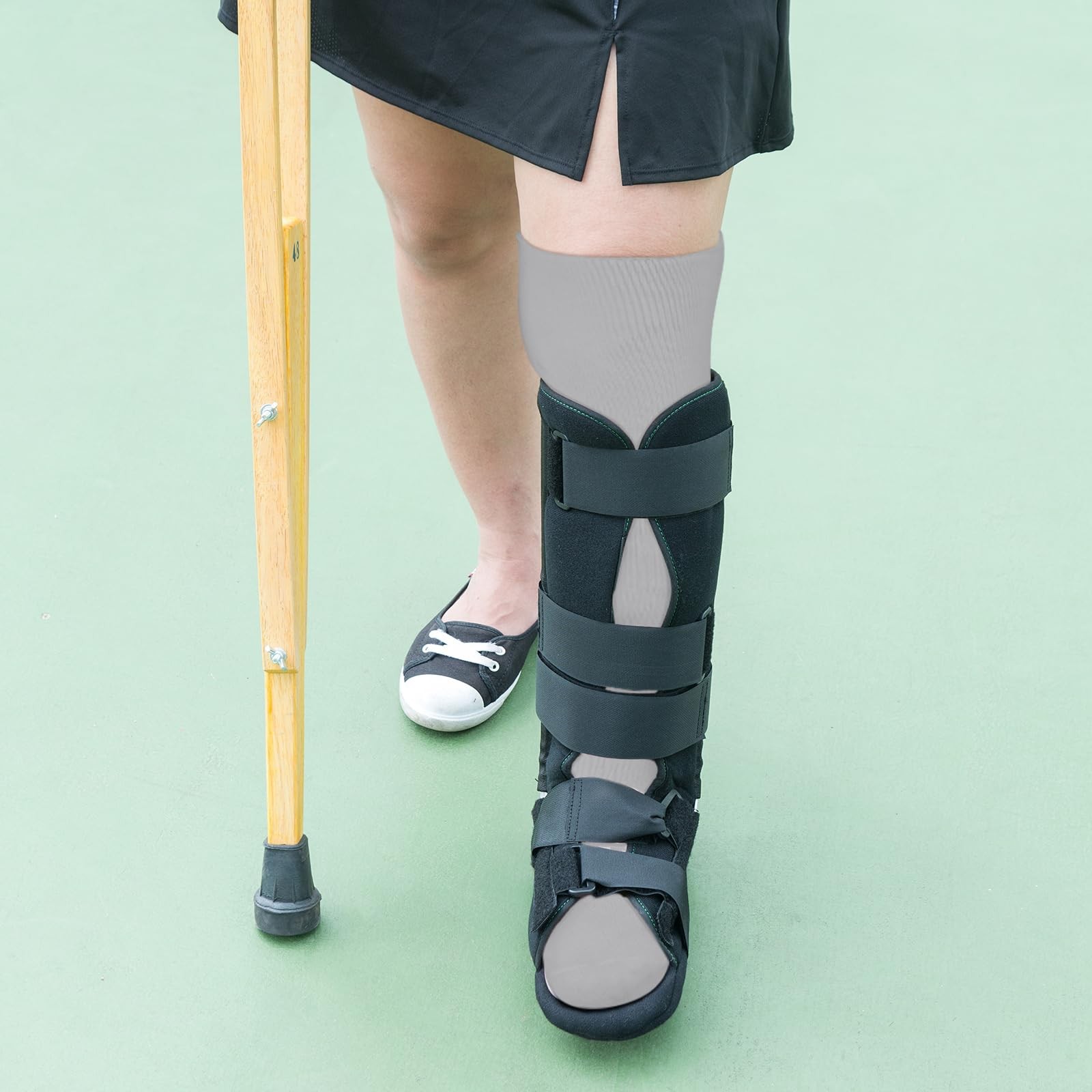 Walking Boot Socks Orthopedic Walker Brace Liner Gray Unisex Adult 2 Pairs